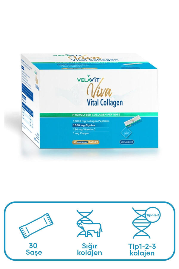 Velavit Viva Vital Collagen Toz Takviye Edici Gıda 30 Saşe