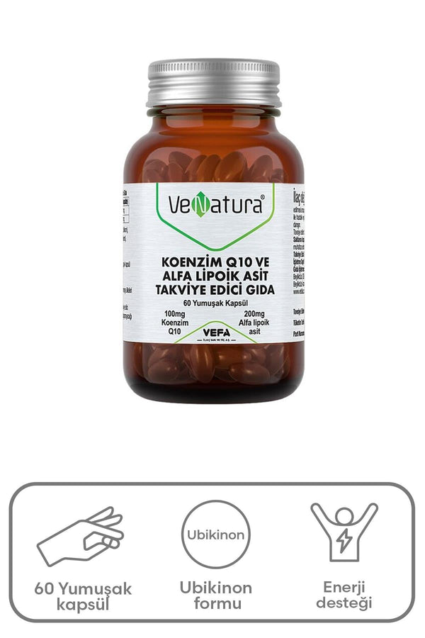 VeNatura Koenzim Q10 ve Alfa Lipoik Asit 60 Yumuşak Kapsül