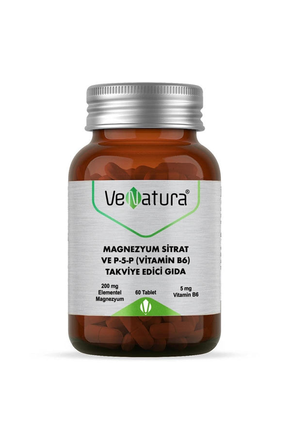 VeNatura Magnezyum Sitrat - Vitamin B6 - Takviye Edici Gıda 60 Tablet