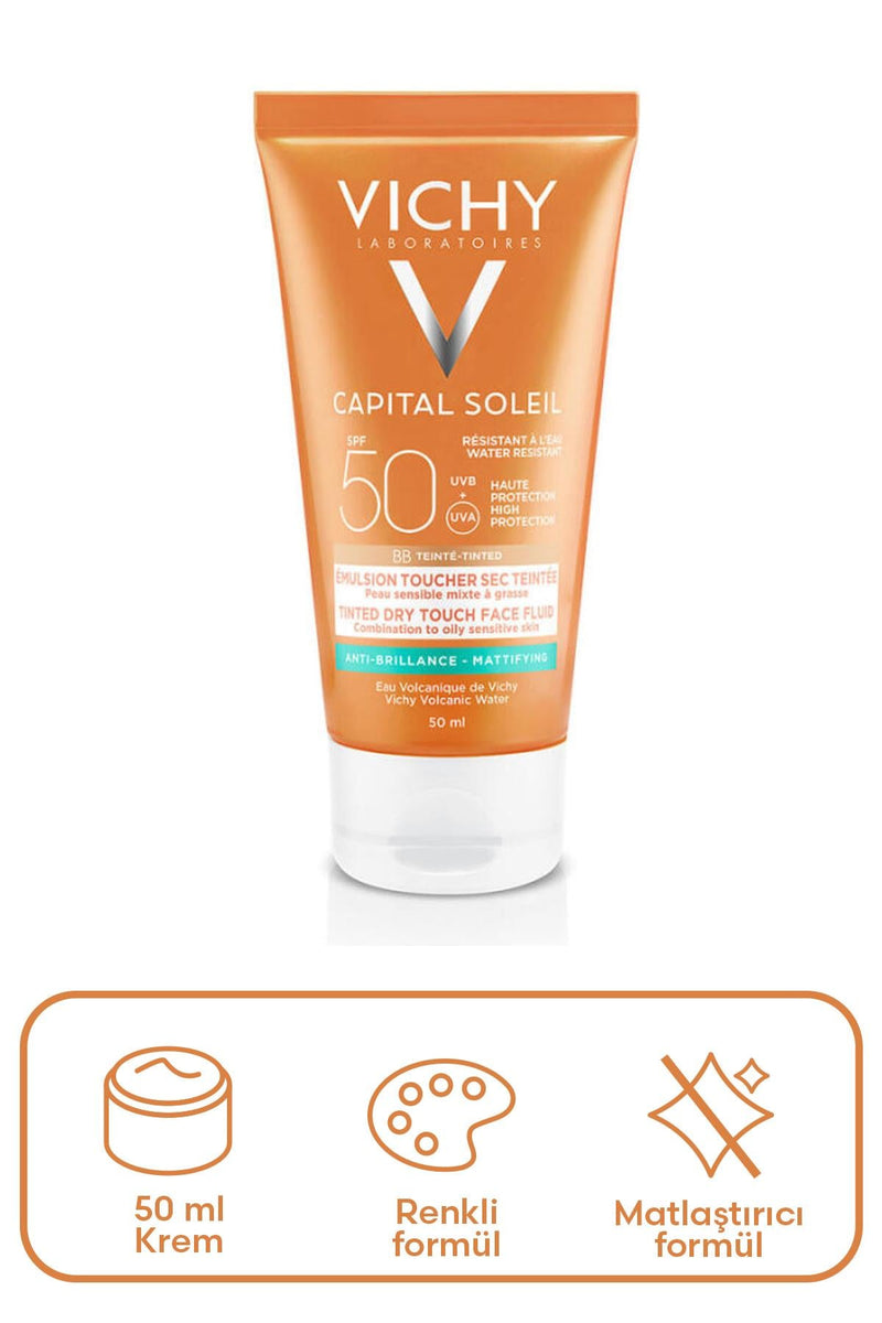Vichy Capital Soleil SPF50 Güneş Koruyucu BB Emülsiyon 50 ml - Renkli