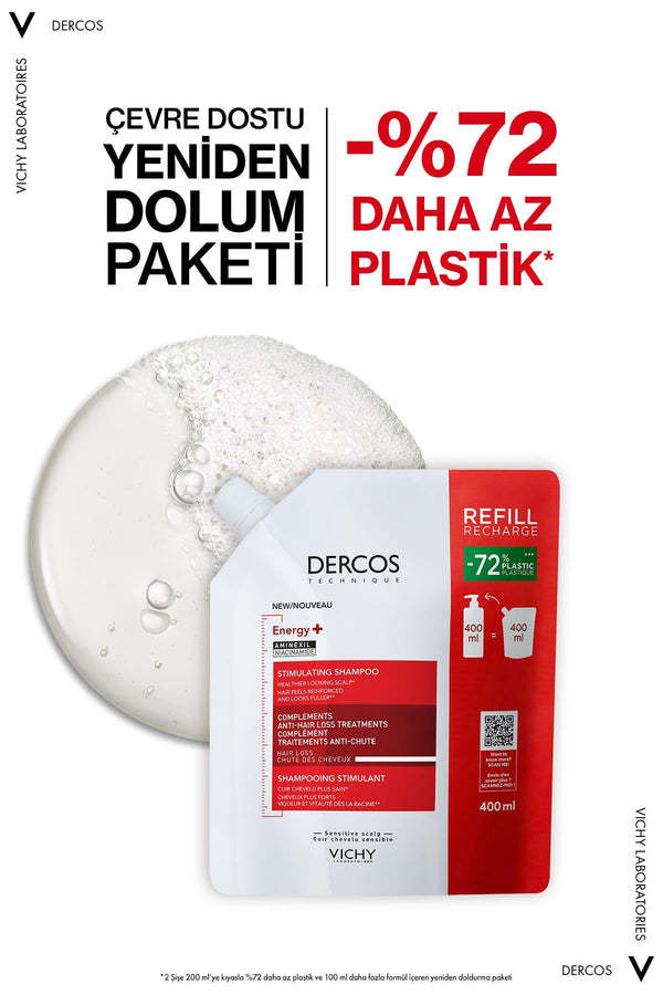 Vichy Dercos Energising Saç Dökülmesine Karşı Şampuan Refill 400 ml