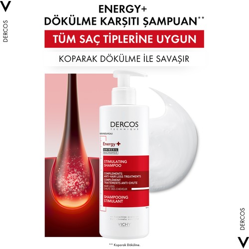 Vichy Dercos Energising Saç Dökülmesine Karşı Şampuan 400 ml