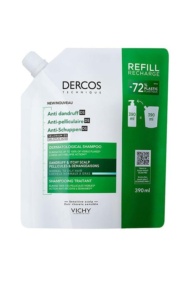 Vichy Dercos Normal/Yağlı Saçlar İçin Kepek Karşıtı Saç Bakım Şampuanı Refill 390 ml