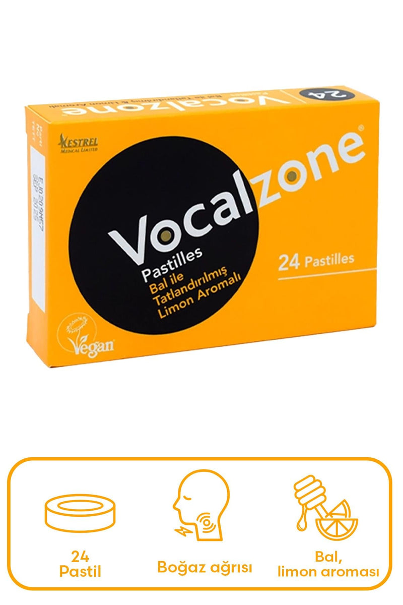 Vocalzone Ballı Limonlu Pastil 24 lü