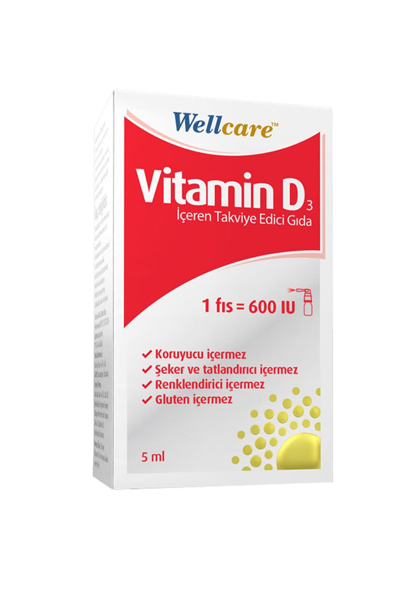 Wellcare Vitamin D3 İçeren Takviye Edici Gıda 5 ml 1 Fıs 600 IU