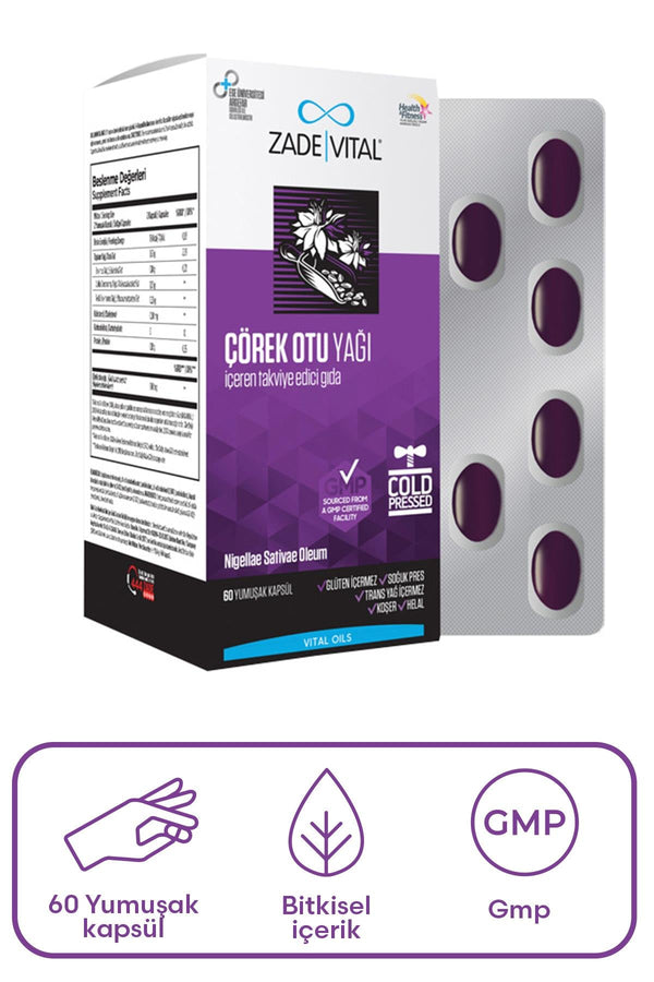 Zade Vital Çörek Otu Yağı Blister 60 Kapsül